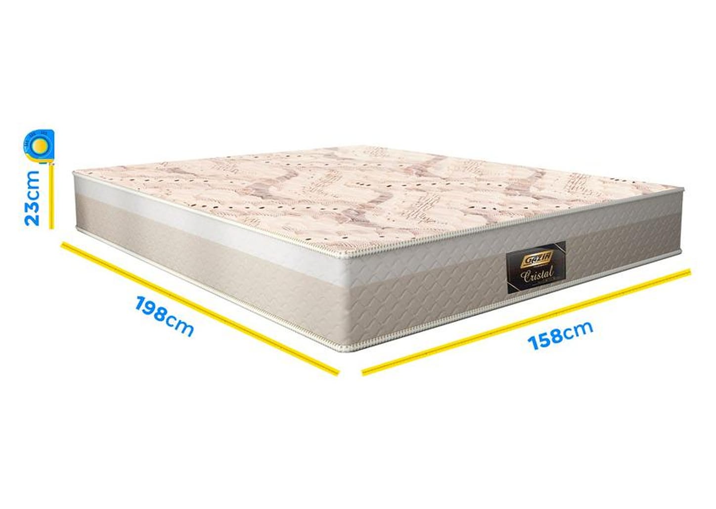 Colchão Queen Gazin de Mola D28 23x158x198cm Cristal