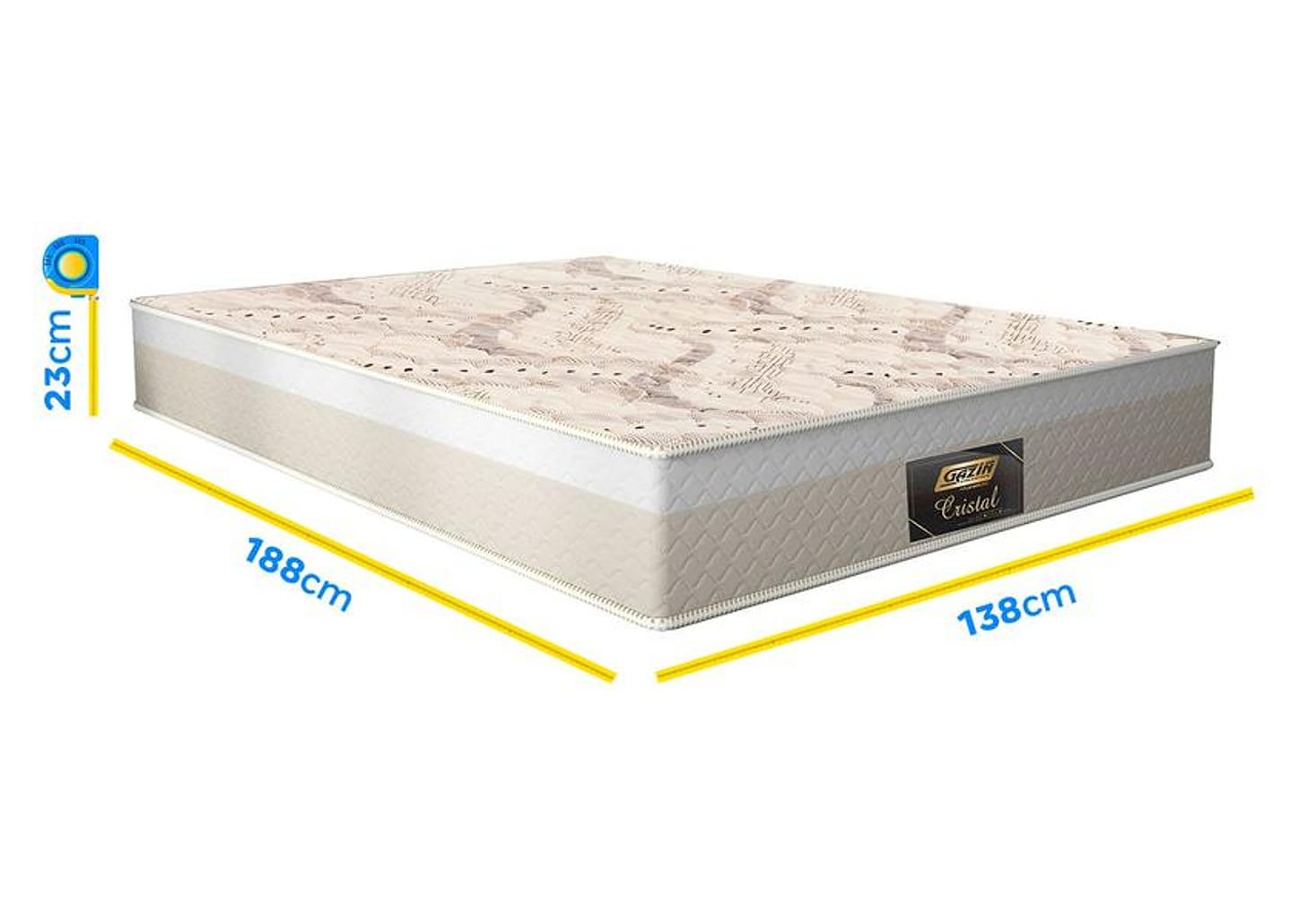 Colchão Casal Gazin de Mola D28 23x138x188cm Cristal