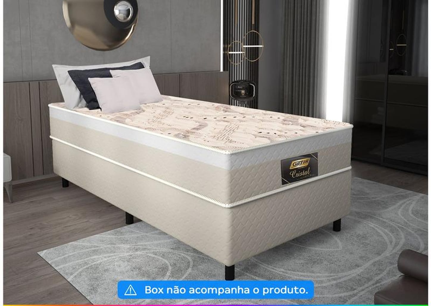 Colchão Solteiro Gazin de Mola D28 23x88x188cm Cristal