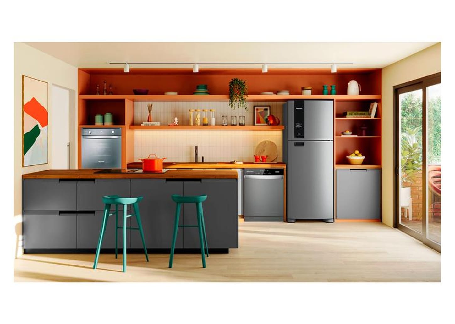 Geladeira/Refrigerador Brastemp Frost Free Duplex - Prata 463L BRM55FK