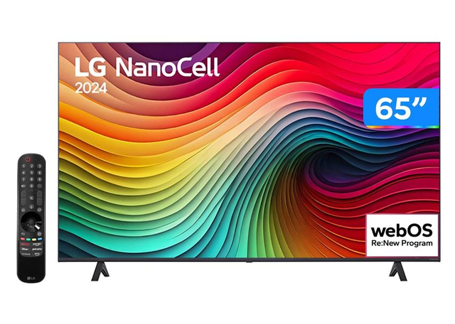 Smart TV 65" 4K UHD NanoCell LG 65NANO80TSA Wi-Fi Bluetooth com Alexa 3 HDMI 2 USB