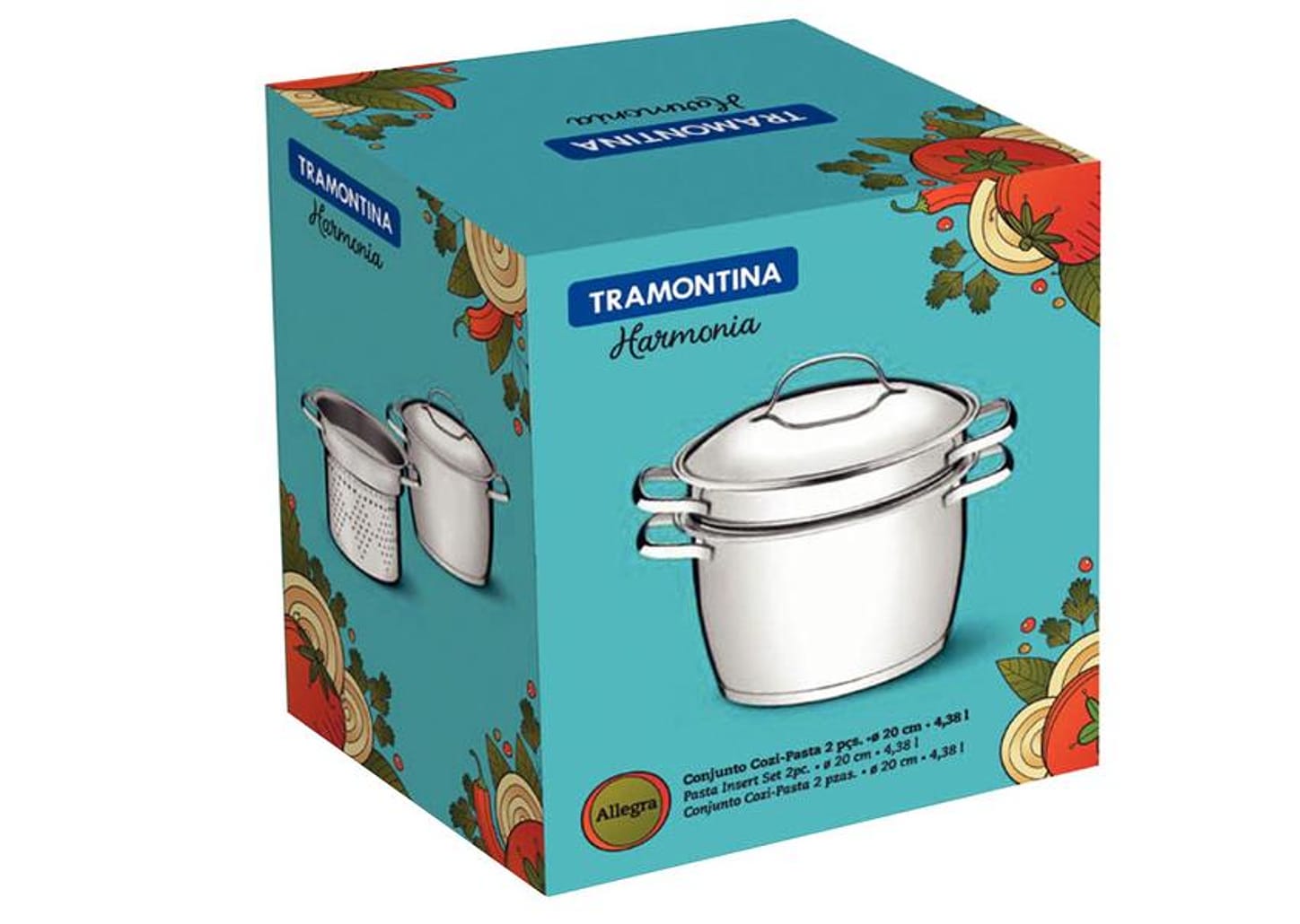 Conjunto Cozi-Pasta Inox 2 Peças - Tramontina Allegra