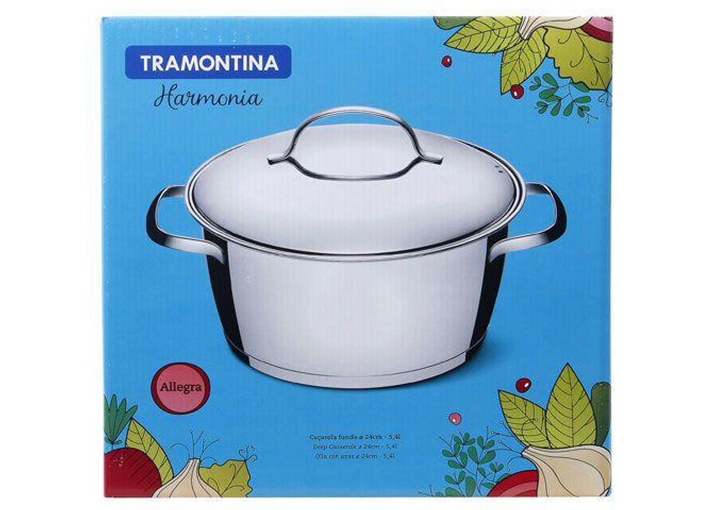 Caçarola Inox 5,40 Litros 24cm - Tramontina Allegra 62654/240