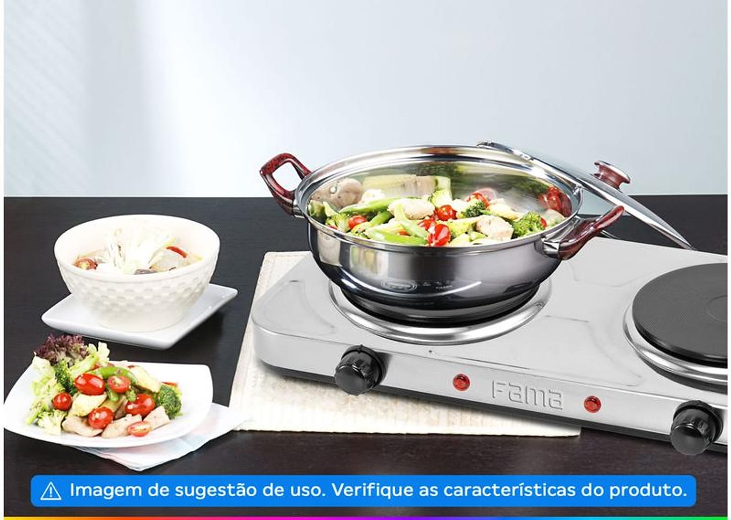 Fogão 2 Bocas de Mesa Fama Inox FFG01