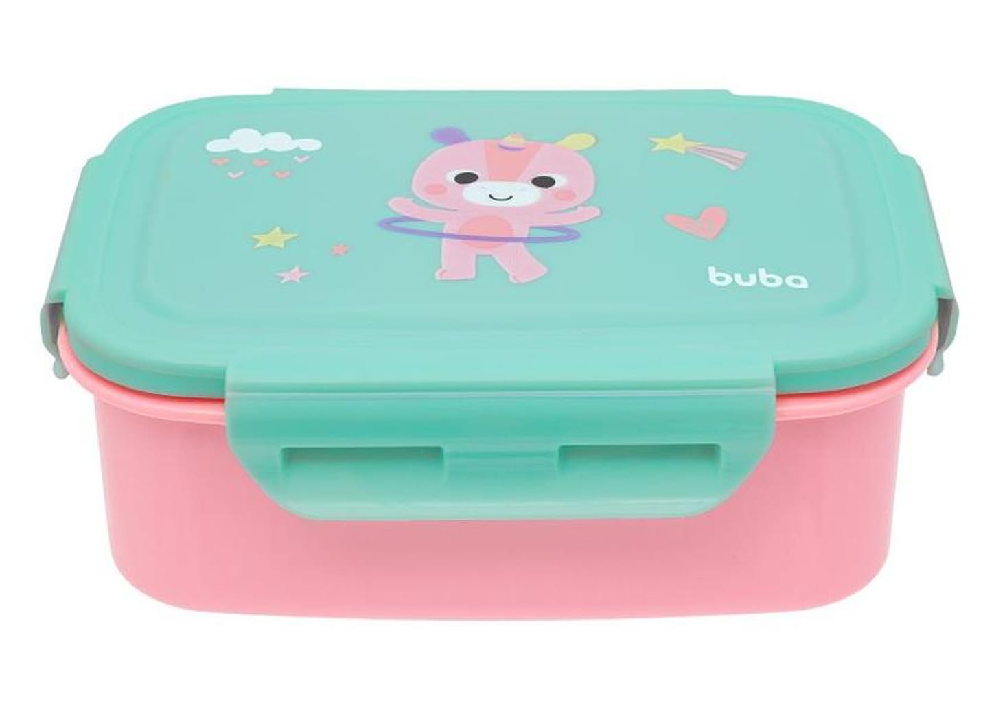 Pote de Plástico Hermético Buba com Tampa - Retangular 600ml Buba Zoo Bentô Box