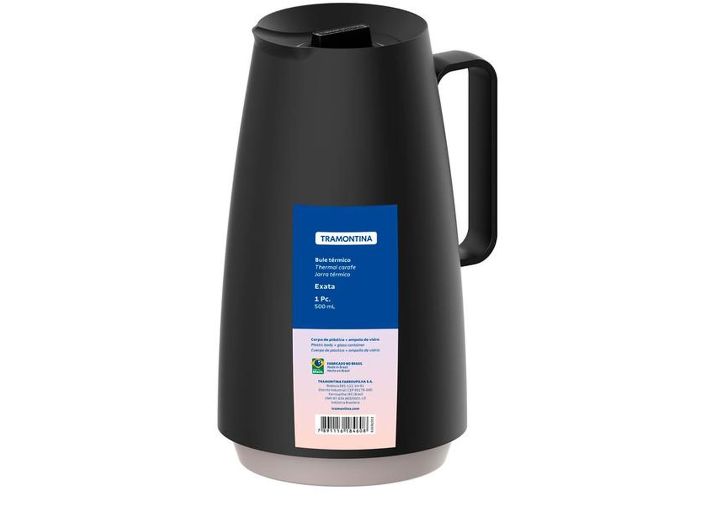 Bule de Chá e Café de Plástico Preto 500ml Tramontina Exata