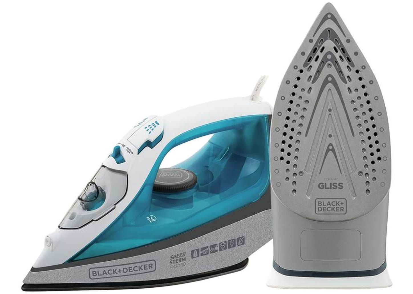 Ferro de Passar Roupa a Vapor e a Seco Black + Decker Speed Steam FX3060 Branco e Azul
