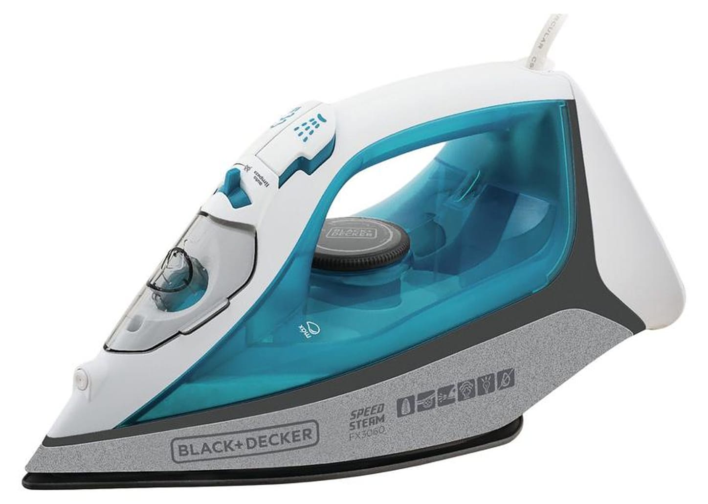 Ferro de Passar Roupa a Vapor e a Seco Black + Decker Speed Steam FX3060 Branco e Azul