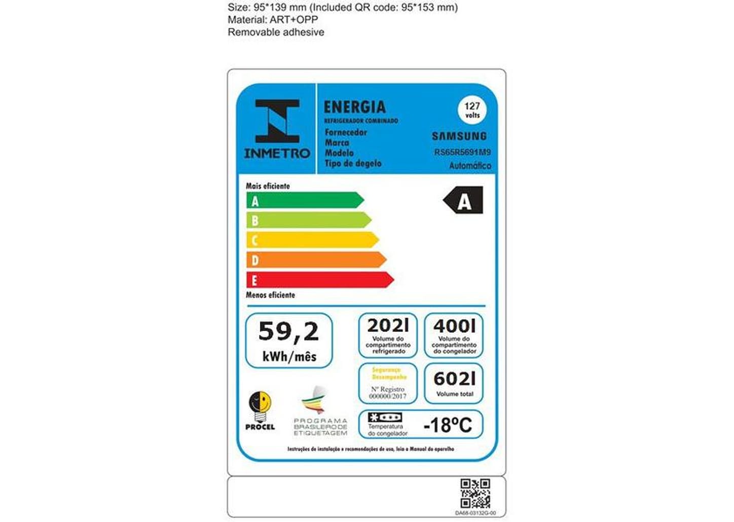 Geladeira/Refrigerador Samsung Degelo Automático - Side by Side 602L RS65R