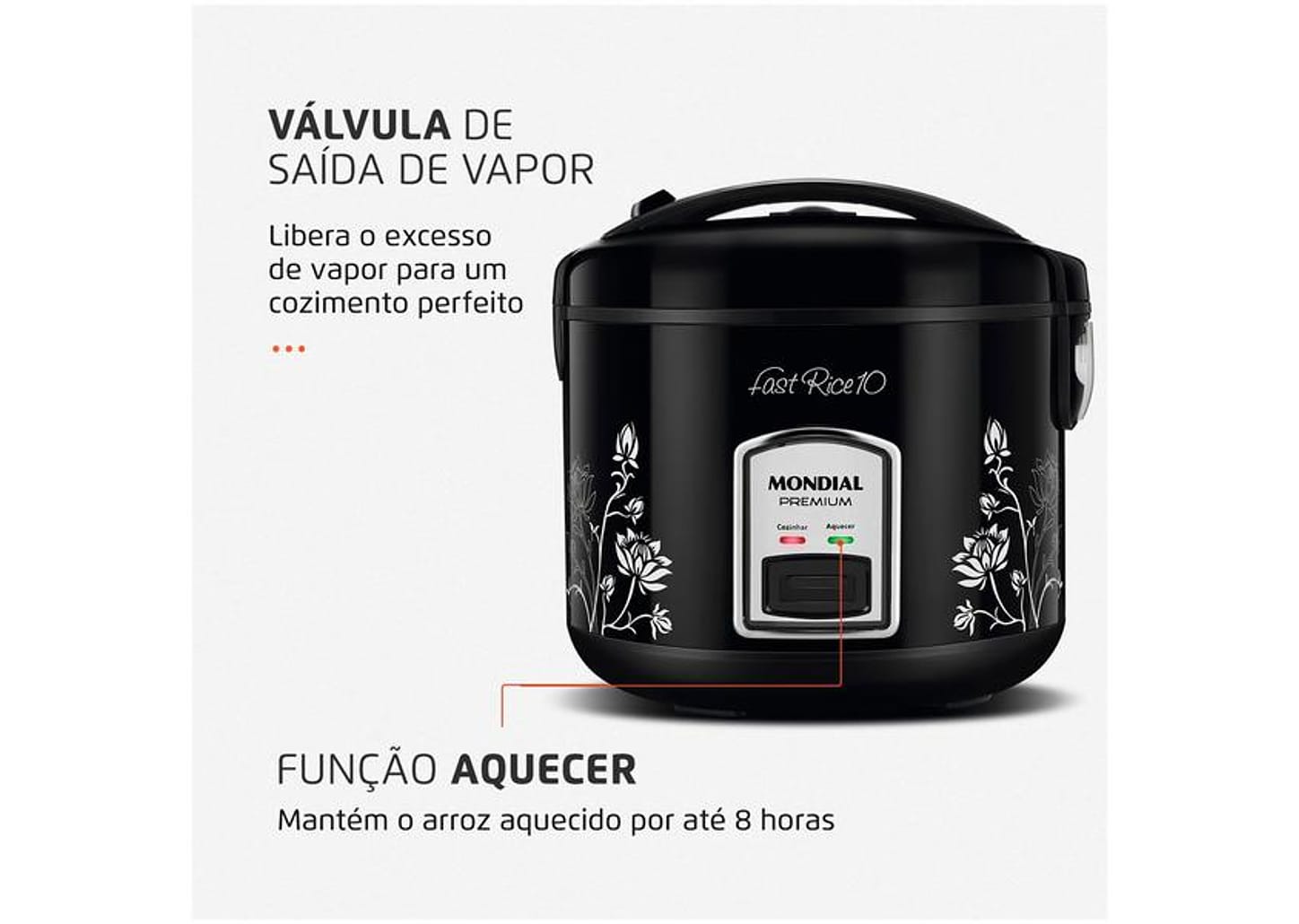 Panela de Arroz Elétrica 10 Xícaras Mondial Fast Rice 10 PE-44-10X