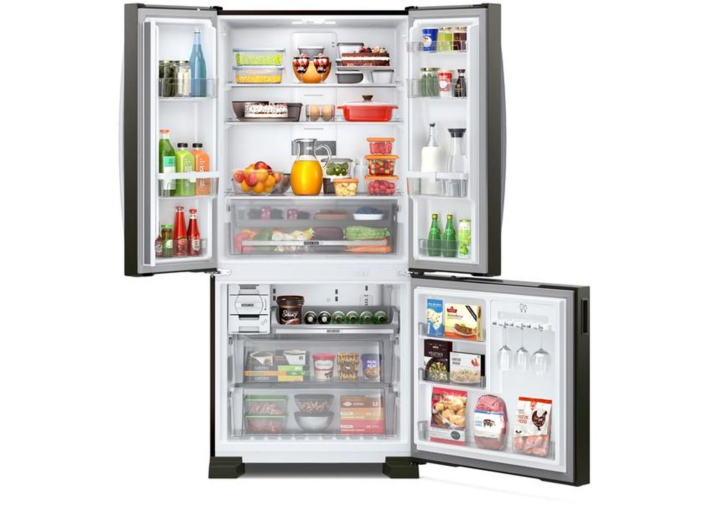 Geladeira/Refrigerador Brastemp Frost Free Side by Side Preta 554L BRO85AE