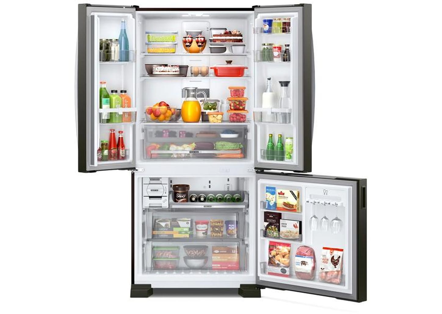 Geladeira/Refrigerador Brastemp Frost Free Side by Side Preta 554L BRO85AE