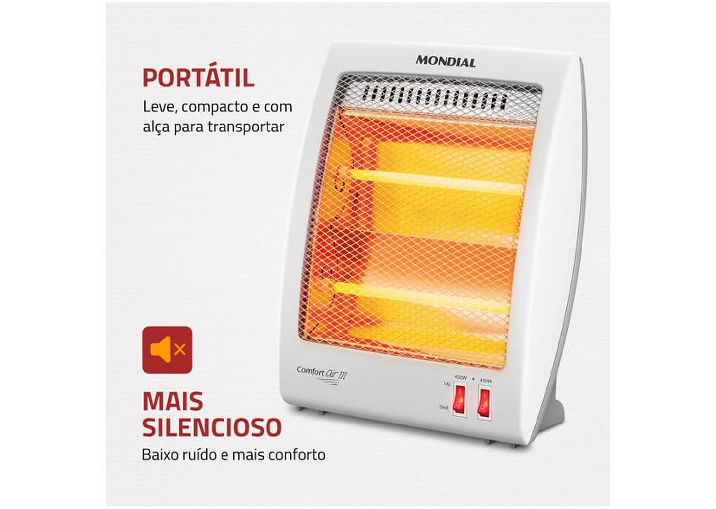 Aquecedor Quartzo Mondial Comfort Air III A-16 Portátil