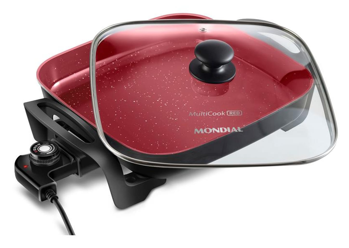 Panela Elétrica Multifuncional Quadrada Mondial - Multicook Red 1200W 4L