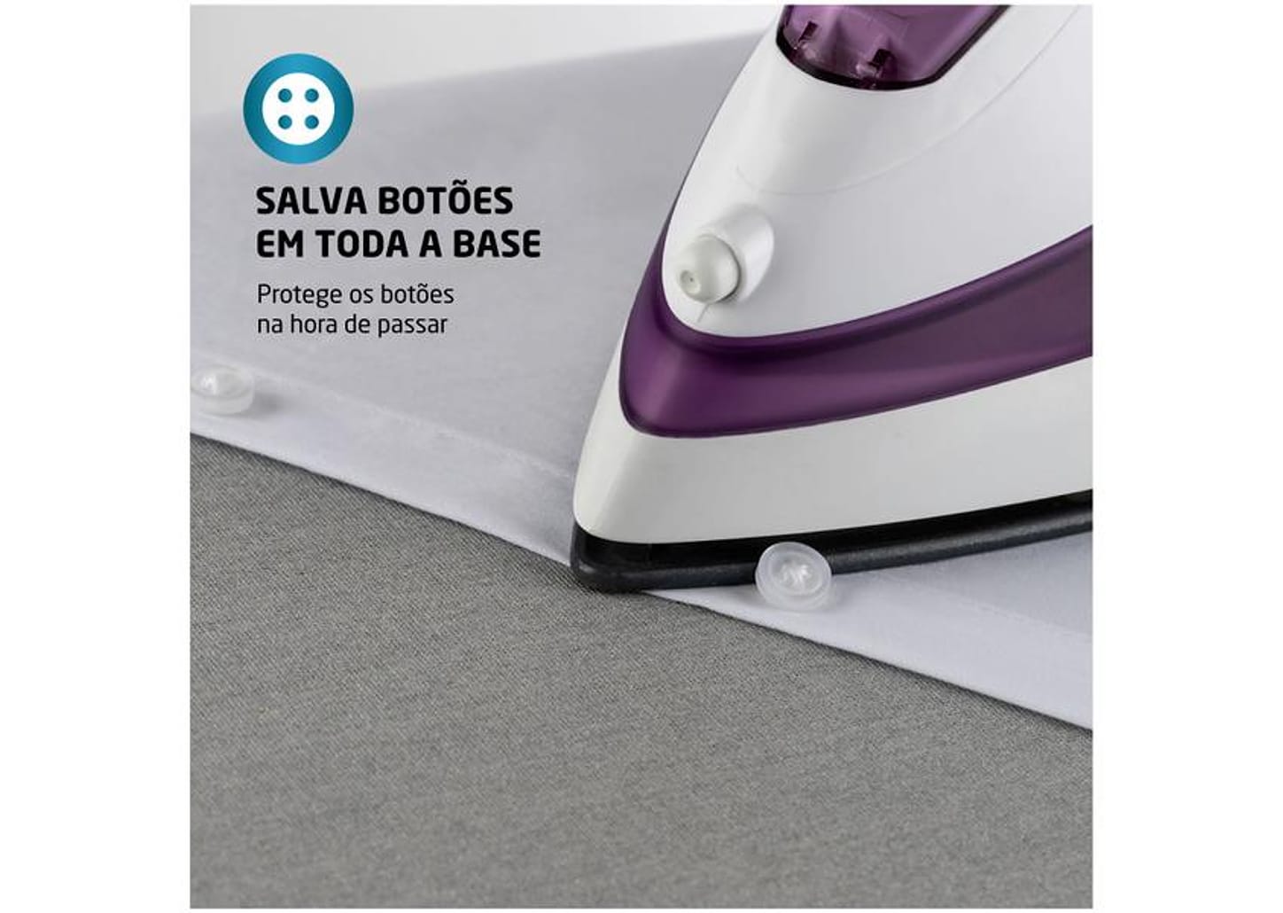 Ferro de Passar Roupa a Vapor e a Seco Mondial - Ceramic Express F-40 Branco e Lilás