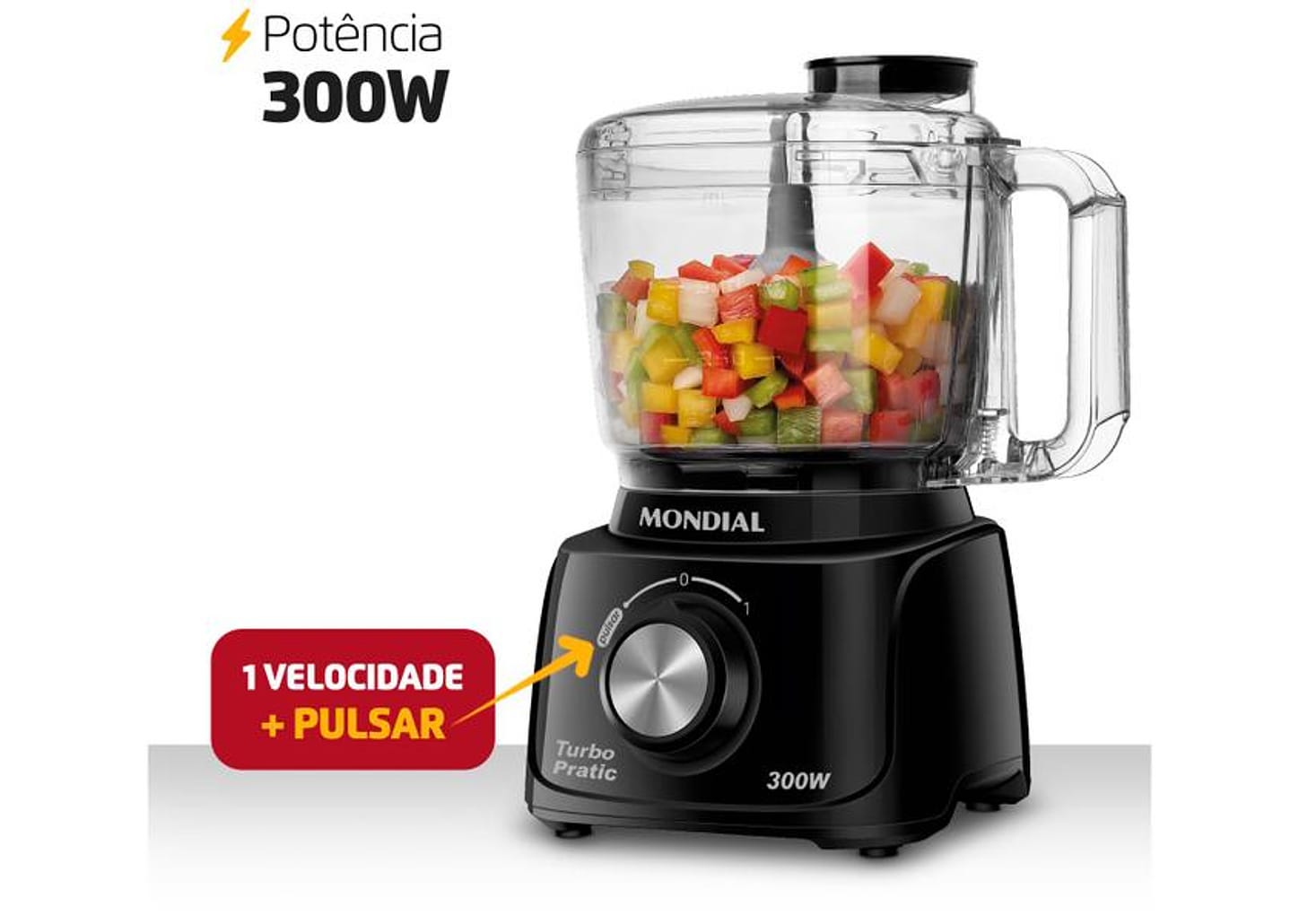 Mini Processador de Alimentos Mondial Preto 300W