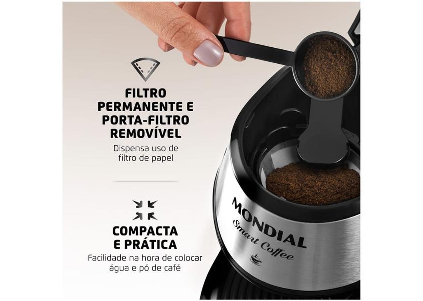Cafeteira Elétrica Mondial C-42-2X-BI 2 Cafés Preta