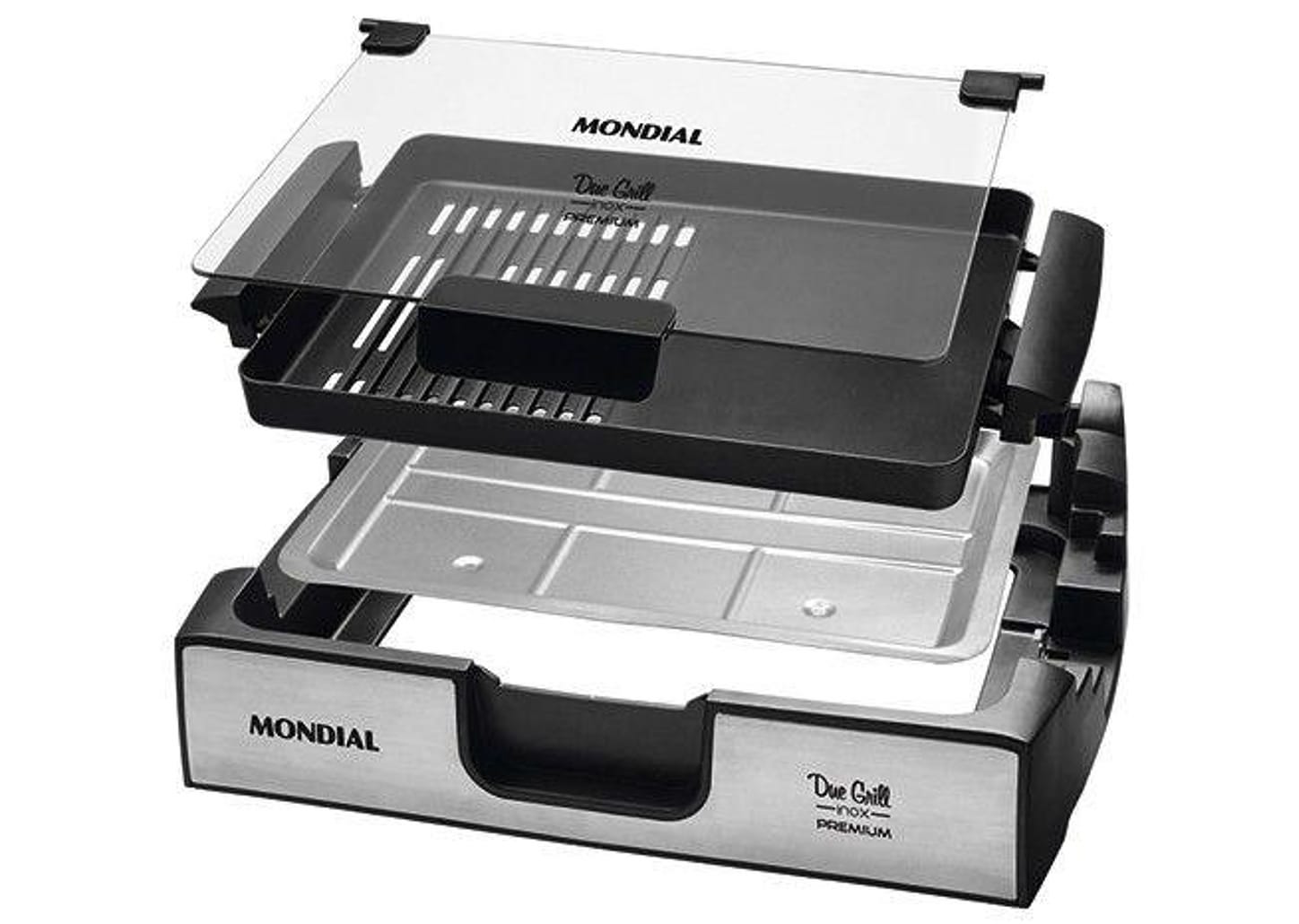 Grill Mondial Premium Due Retangular 1270W com Chapa
