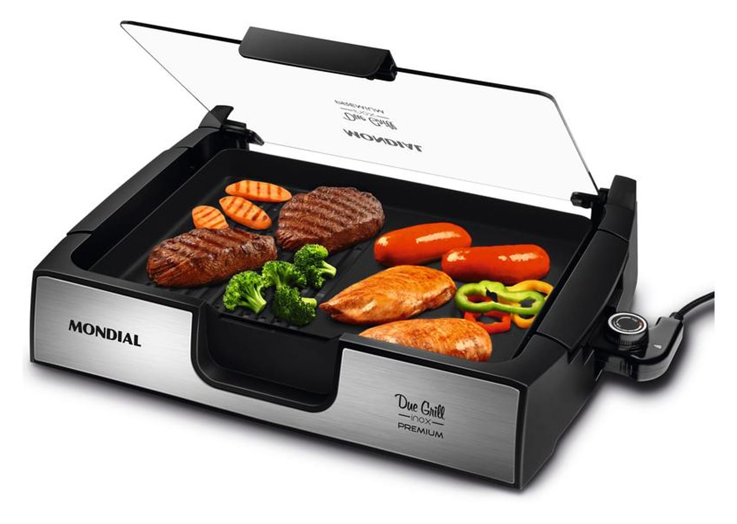 Grill Mondial Premium Due Retangular 1270W com Chapa