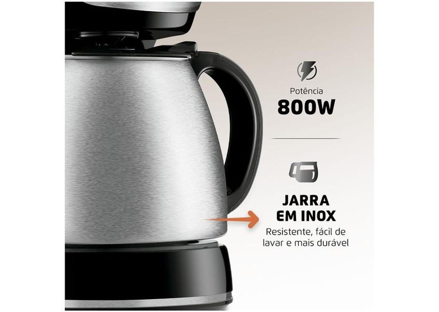 Cafeteira Elétrica Mondial Dolce Arome C-37JI-30X Jarra Inox 30 Cafés Preta