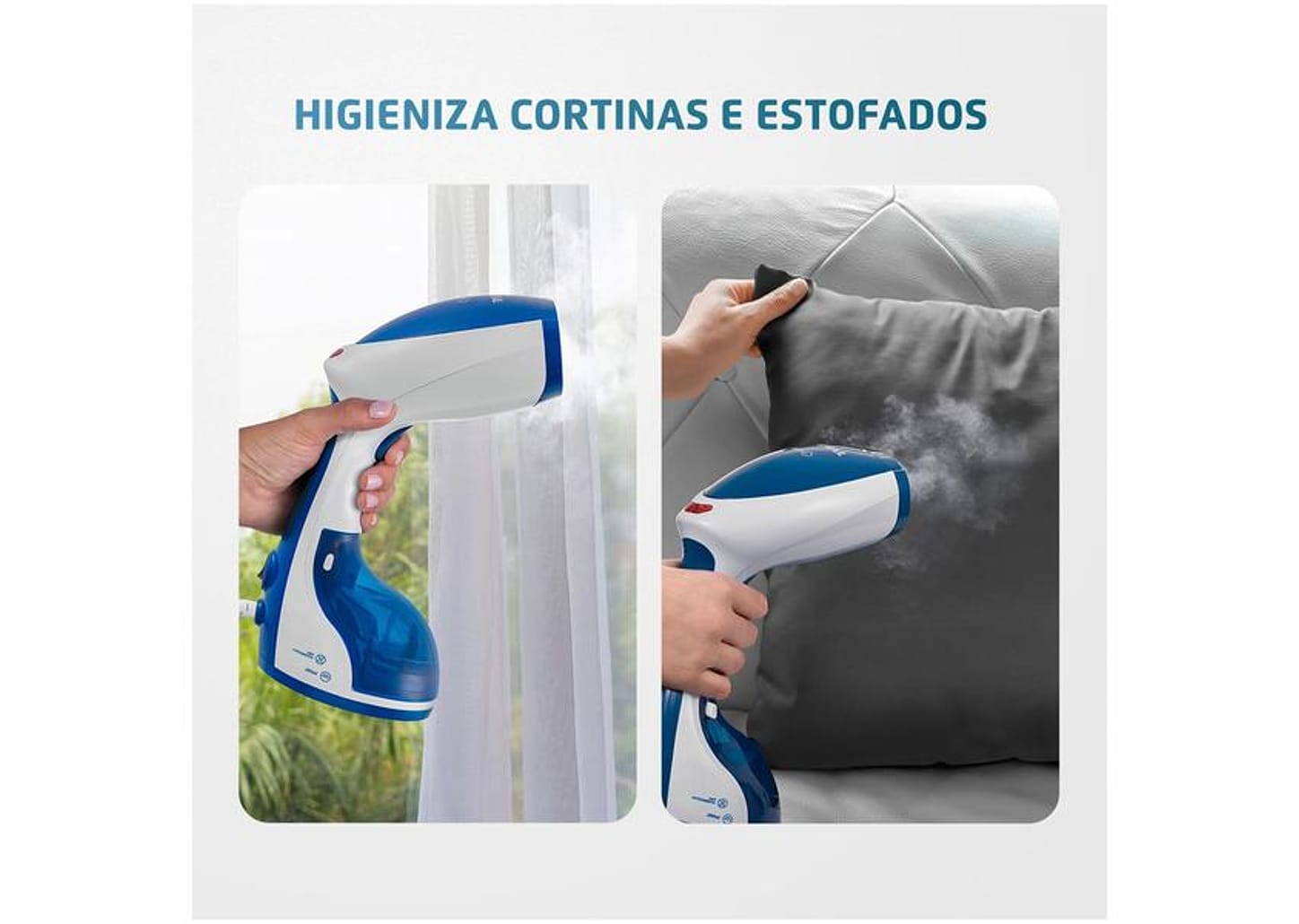 Passadeira a Vapor Mondial Portátil 260ml 1500W - Branco e Azul Fast Steam VP-09