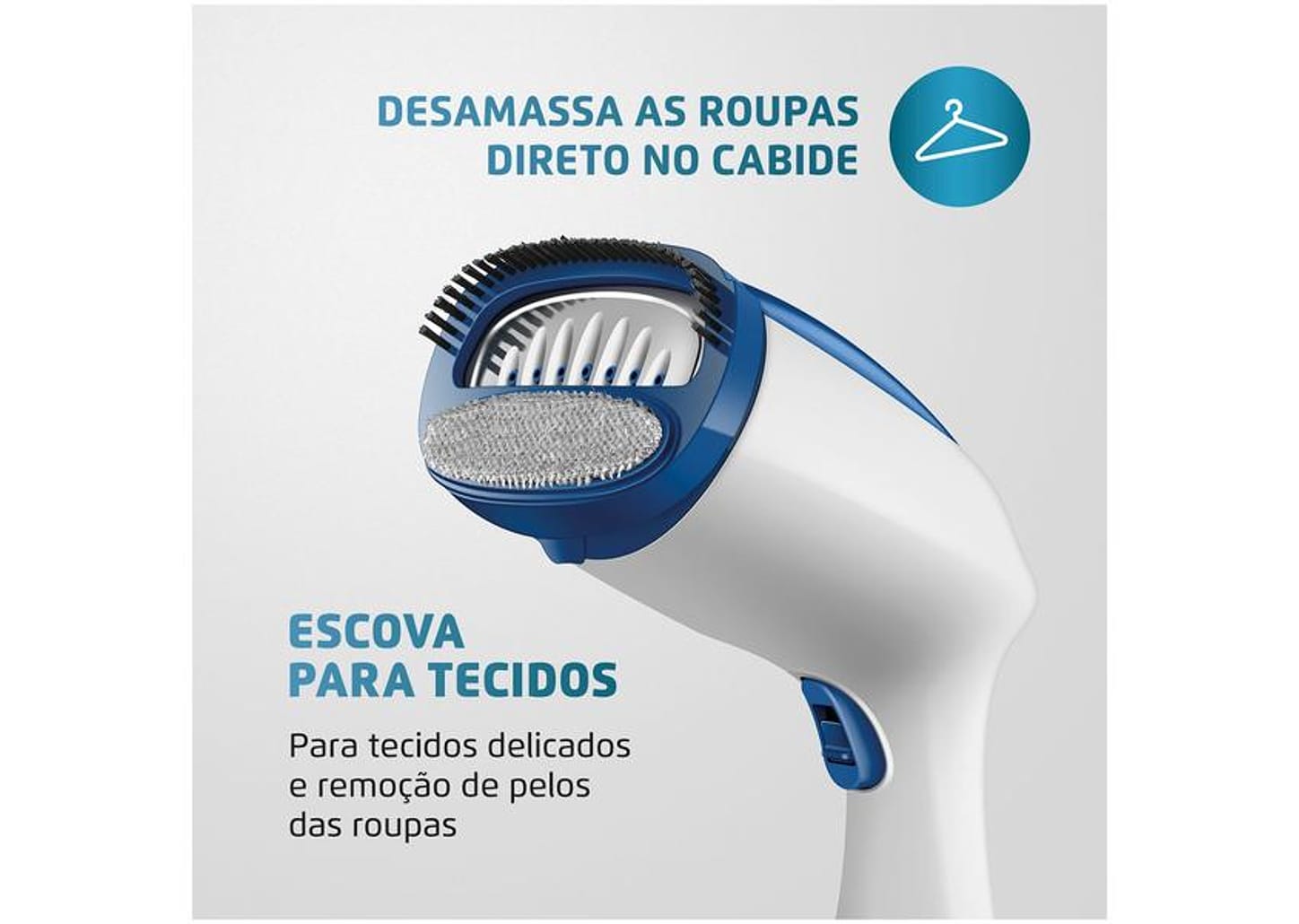 Passadeira a Vapor Mondial Portátil 260ml 1500W - Branco e Azul Fast Steam VP-09