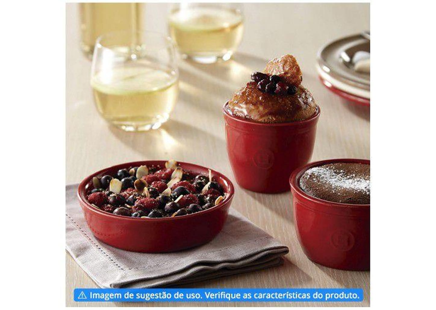 Conjunto de Ramequins 250ml Vermelho - Emile Henry 33091034 2 Peças