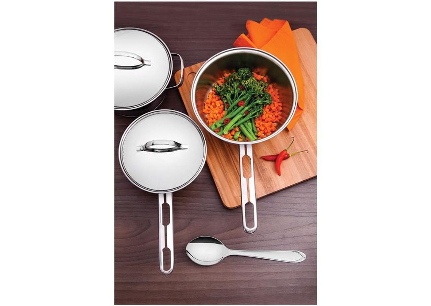 Conjunto de Panelas Tramontina 65650/280 Inox 5 Peças Fundo Triplo