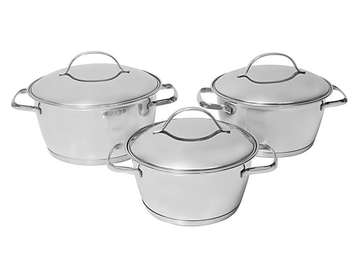 Jogo de Panelas Tramontina Allegra 65660220 Inox - Fundo Triplo 3 Peças