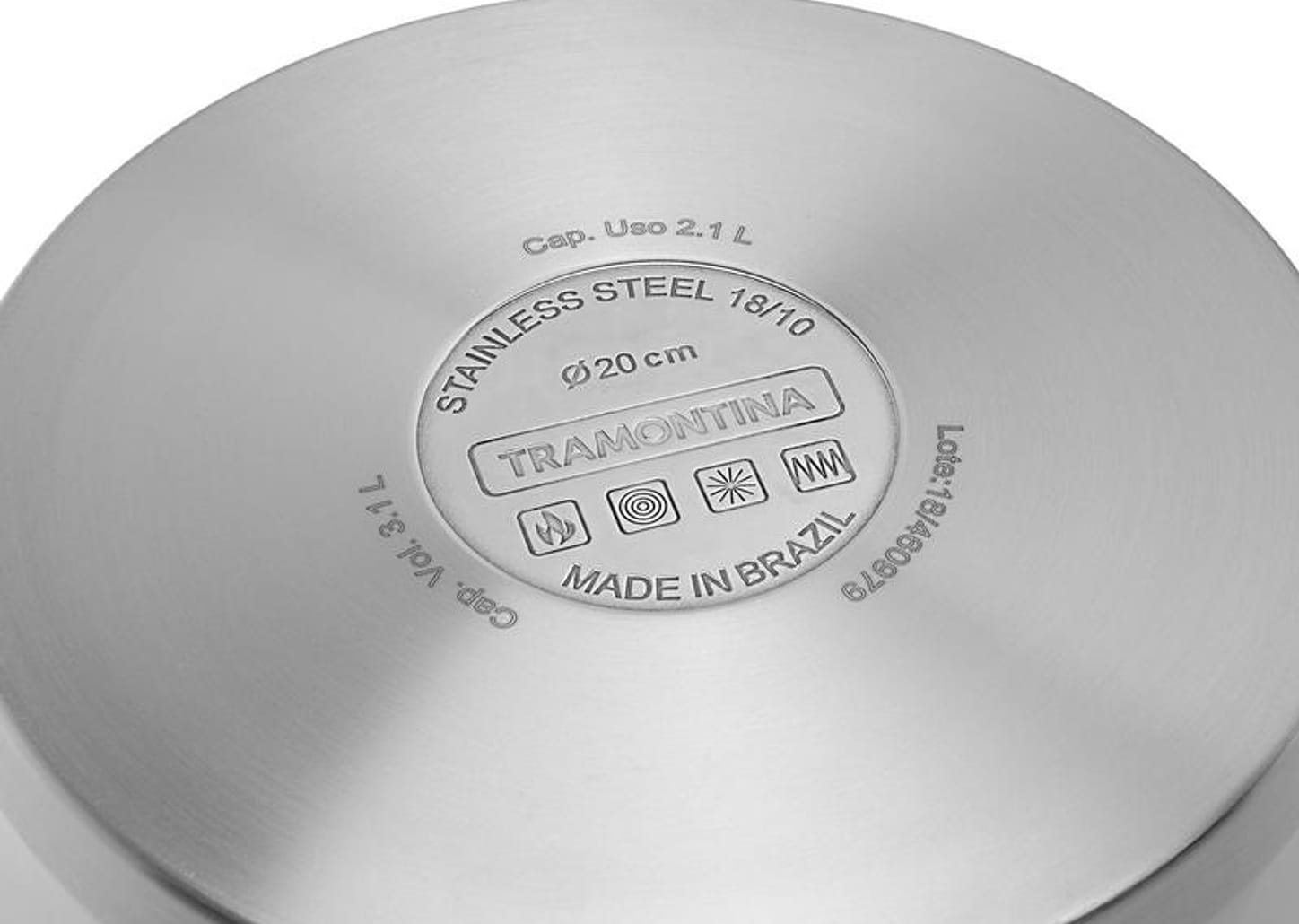 Jogo de Panelas Tramontina Allegra 65660220 Inox - Fundo Triplo 3 Peças