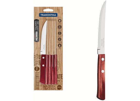 Jogo de Facas Churrasco Tramontina Inox Polywood 6 Peças