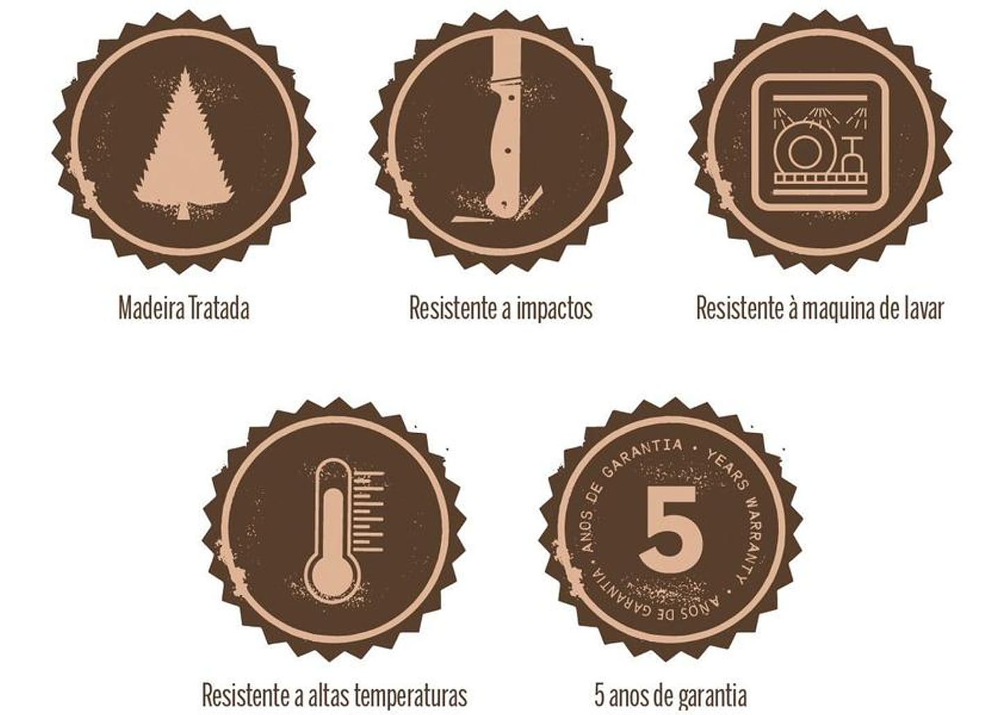 Jogo de Facas Churrasco Tramontina Inox Polywood 6 Peças