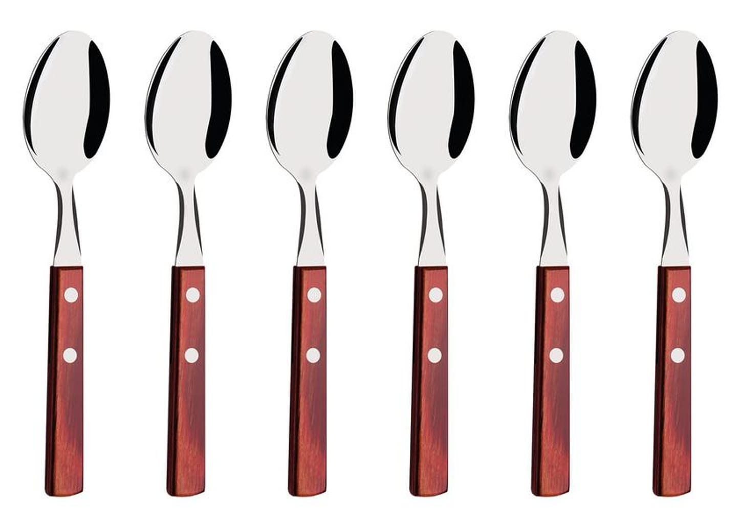Jogo de Colher Tramontina Polywood Vermelho e Prata 6 Peças