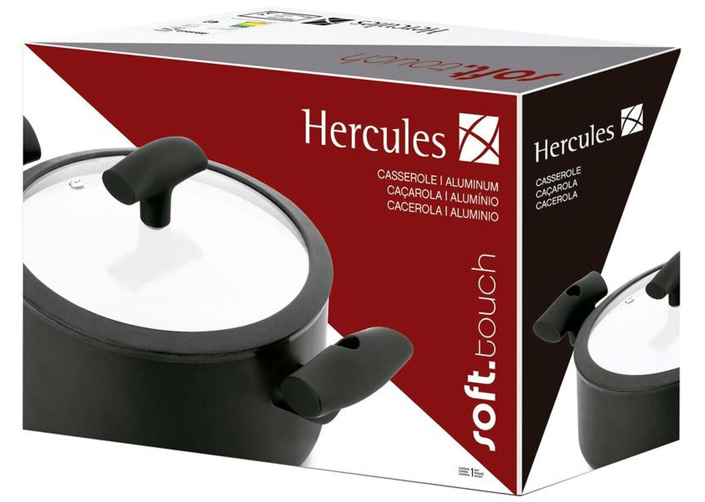Caçarola Hercules Antiaderente com Tampa - Preto 2,5L 20cm Soft Touch