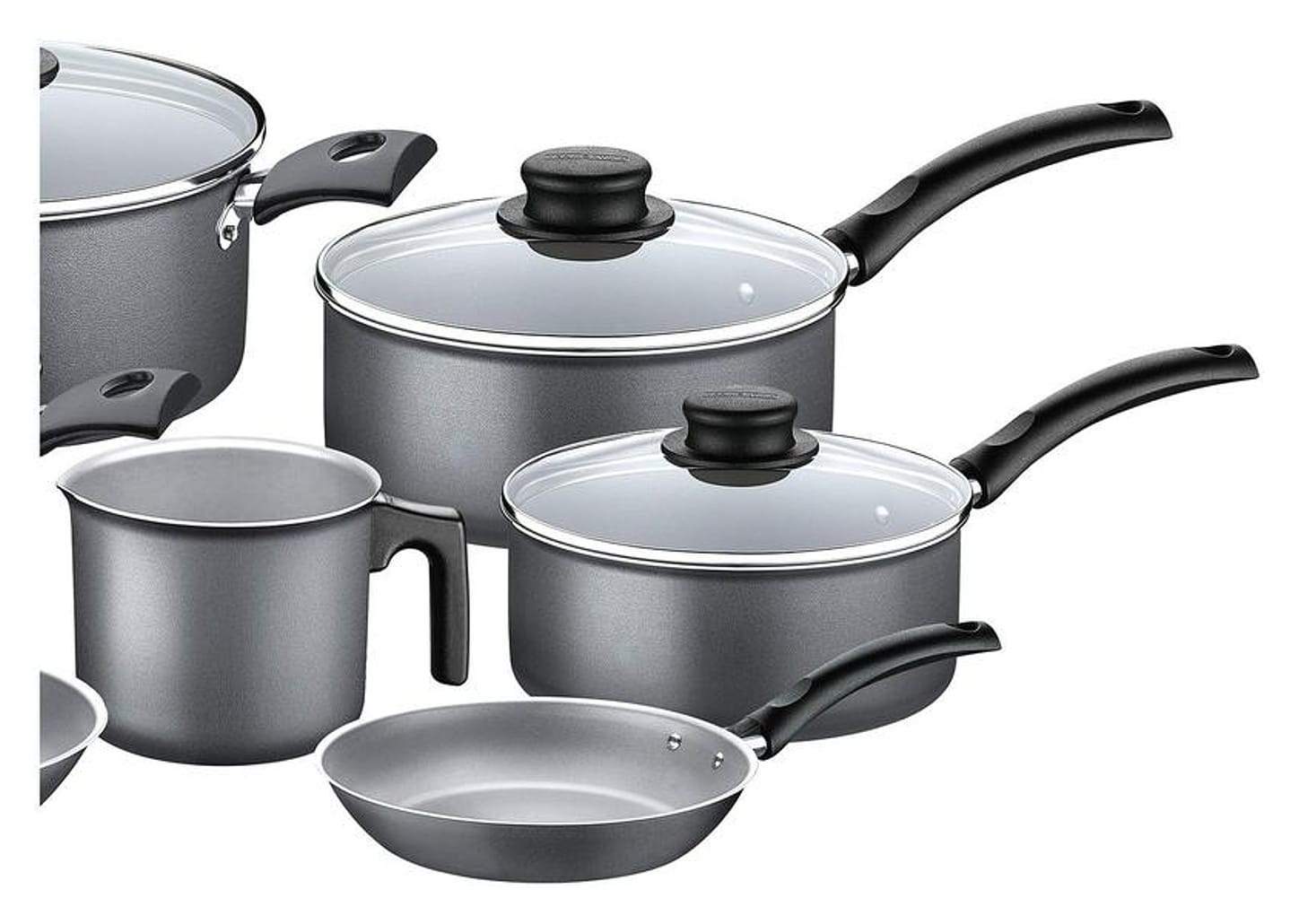 Jogo de Panelas Tramontina Antiaderente de Alumínio Preto 7 Peças Turim