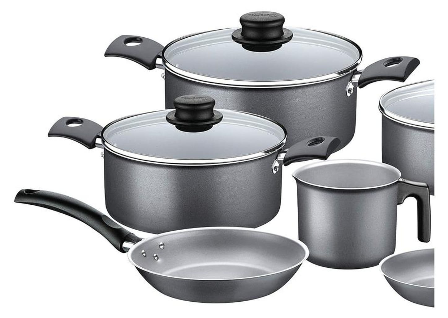 Jogo de Panelas Tramontina Antiaderente de Alumínio Preto 7 Peças Turim