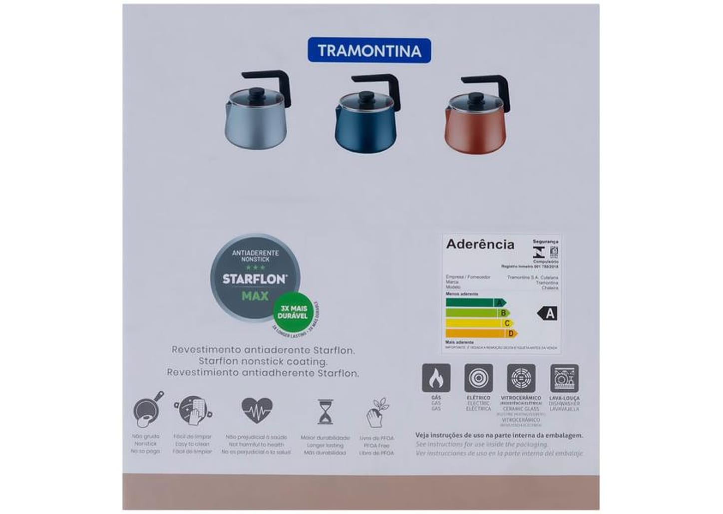 Chaleira Tramontina Cinza 2,3L Paris