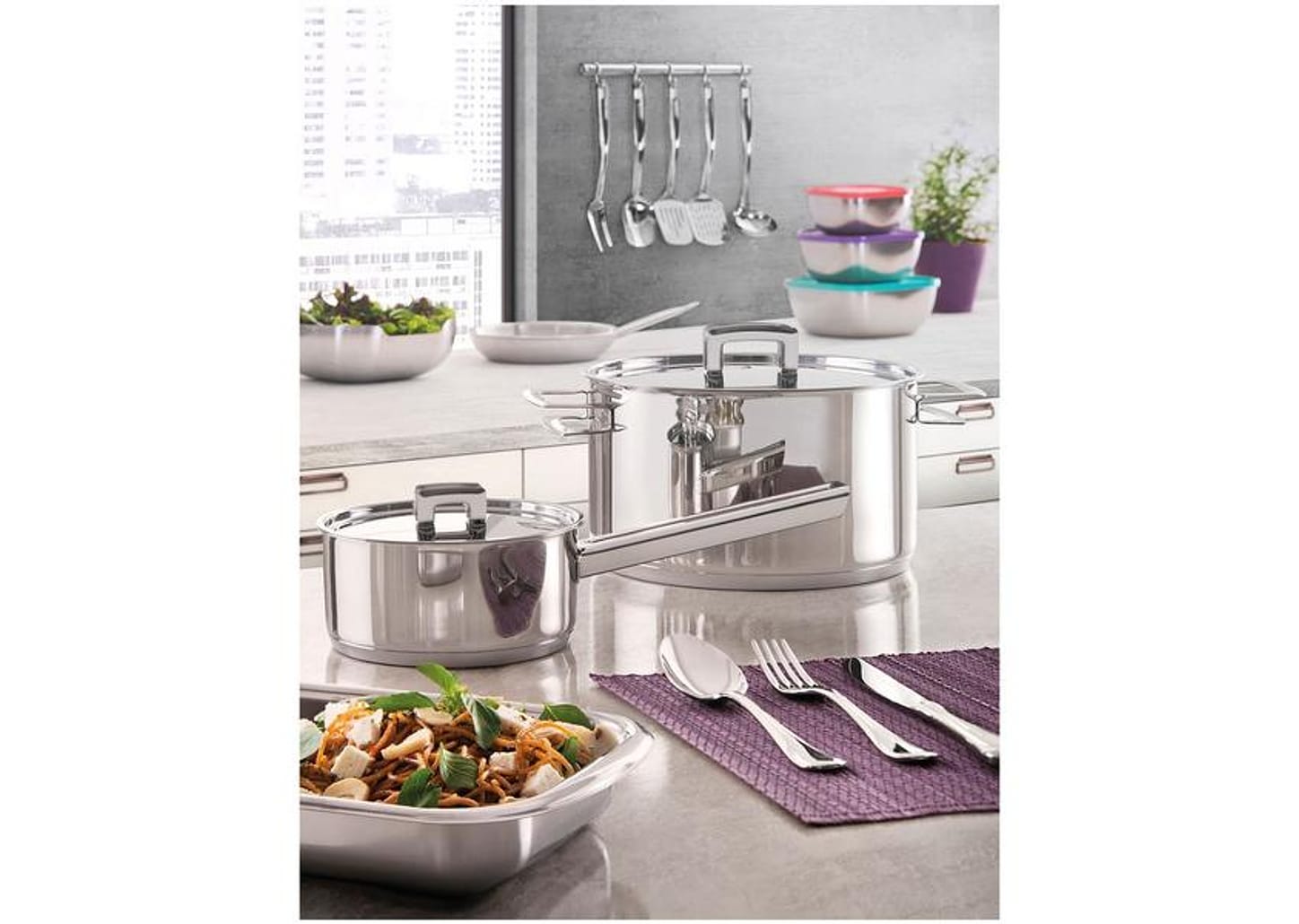 Jogo de Panelas Tramontina Brava 65400/020 Inox - Fundo Triplo 4 Peças