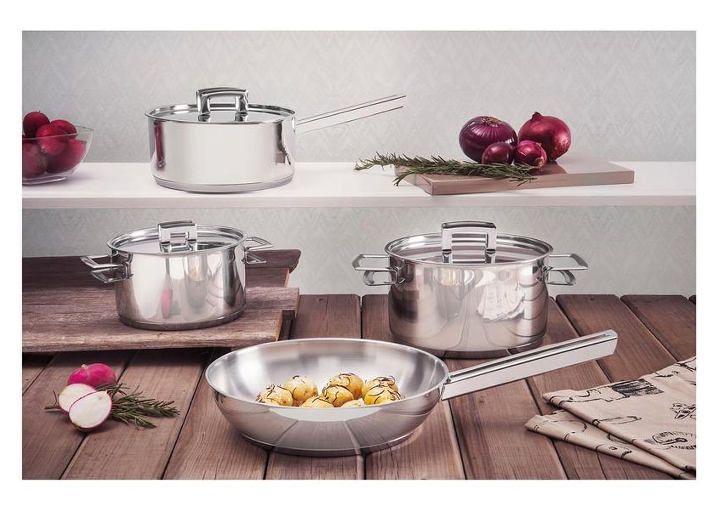 Jogo de Panelas Tramontina Brava 65400/020 Inox - Fundo Triplo 4 Peças