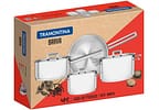 Jogo de Panelas Tramontina Brava 65400/020 Inox - Fundo Triplo 4 Peças