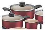 Jogo de Panelas Tramontina Antiaderente de Alumínio Vermelho 7 Peças Turim