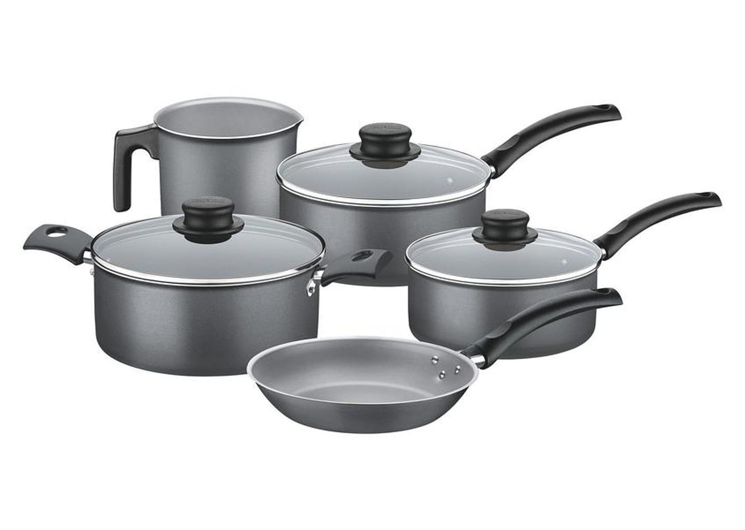 Jogo de Panelas Tramontina Antiaderente de Alumínio Chumbo 5 Peças Turim