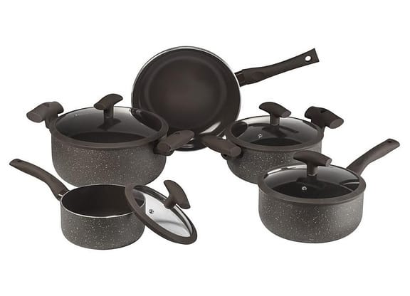 Jogo de Panelas Hercules Antiaderente Cerâmico de Alumínio Marrom 5 Peças Soft Touch PA300-5PMA