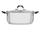 Caçarola Tramontina Inox Fundo Triplo com Tampa 8,9L 30cm Solar Silicone