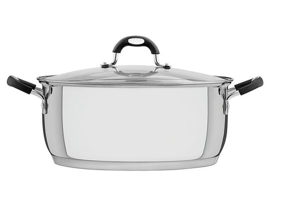 Caçarola Tramontina Inox Fundo Triplo com Tampa 8,9L 30cm Solar Silicone