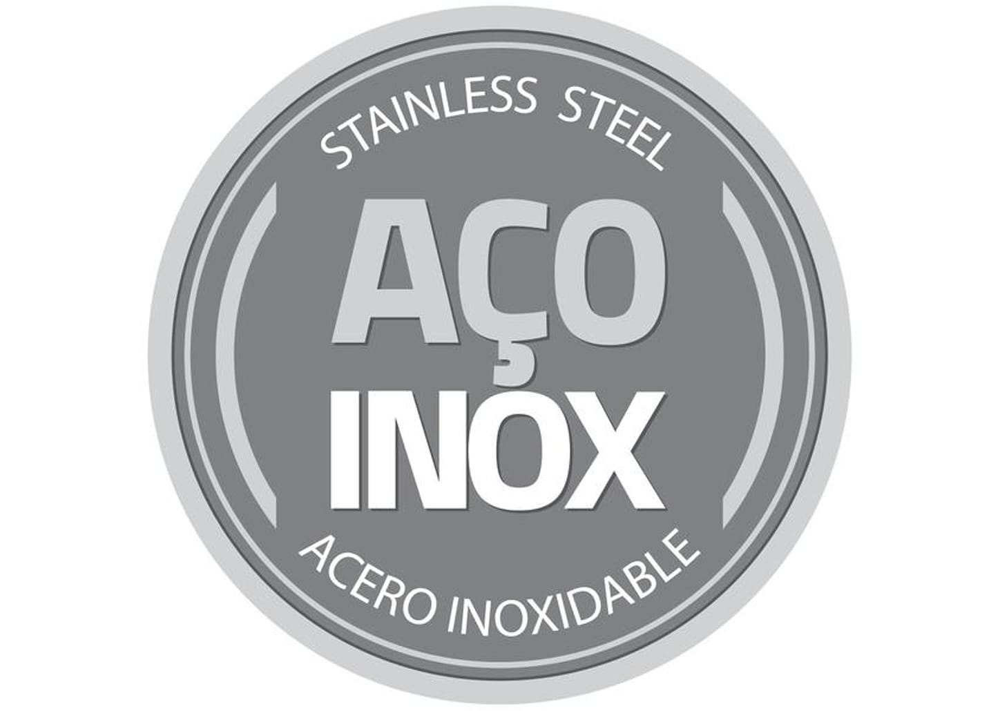 Caçarola Tramontina Inox Fundo Triplo com Tampa 8,9L 30cm Solar Silicone