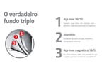 Caçarola Tramontina Inox Fundo Triplo com Tampa 8,9L 30cm Solar Silicone