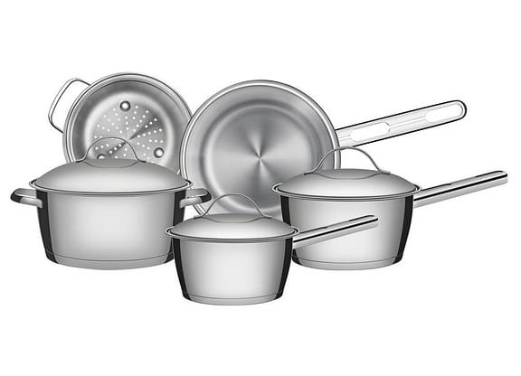 Conjunto de Panelas Tramontina 65650/280 Inox 5 Peças Fundo Triplo