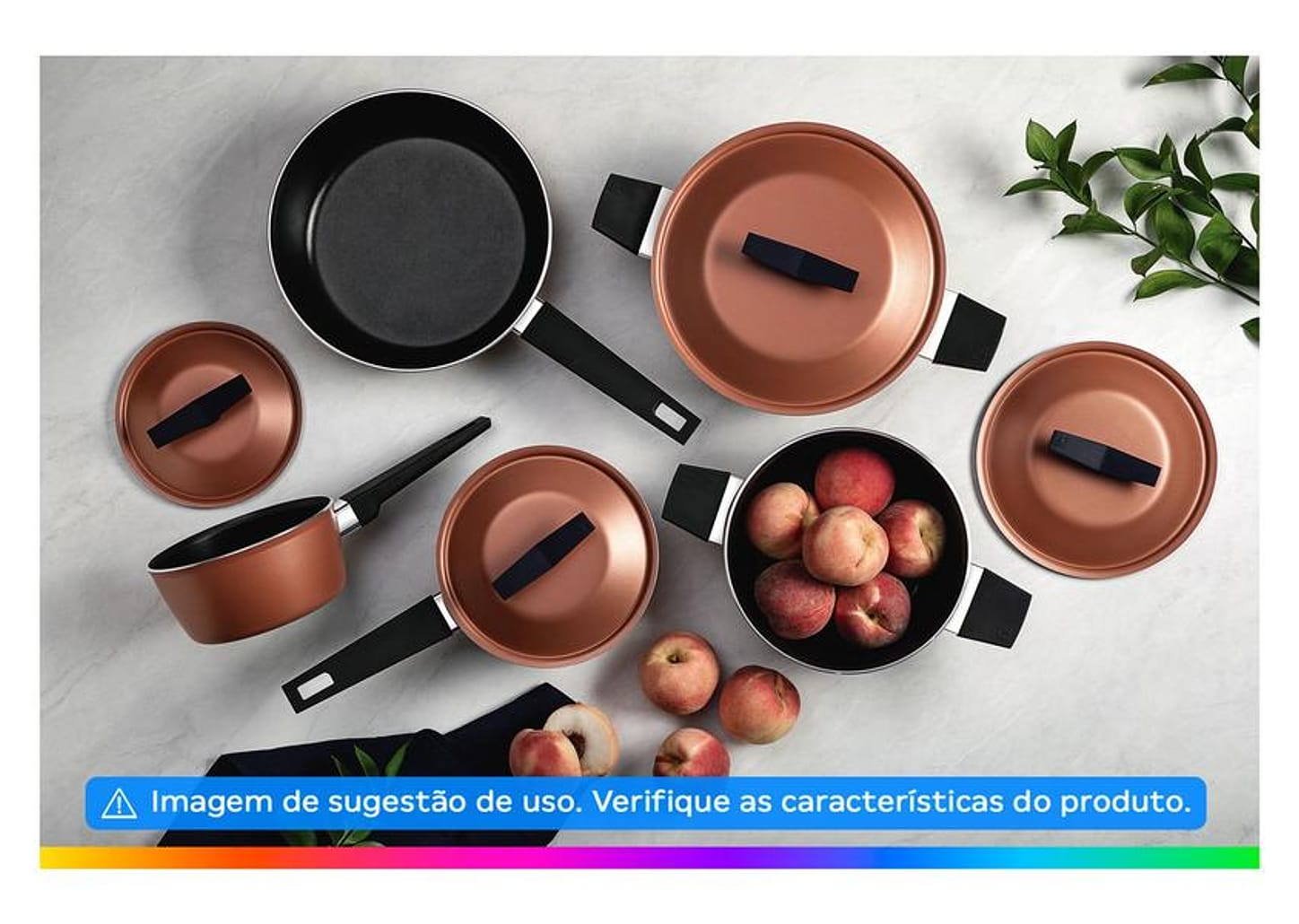 Jogo de Panelas Tramontina Antiaderente de Alumínio Coral 5 peças Spezia Excellent