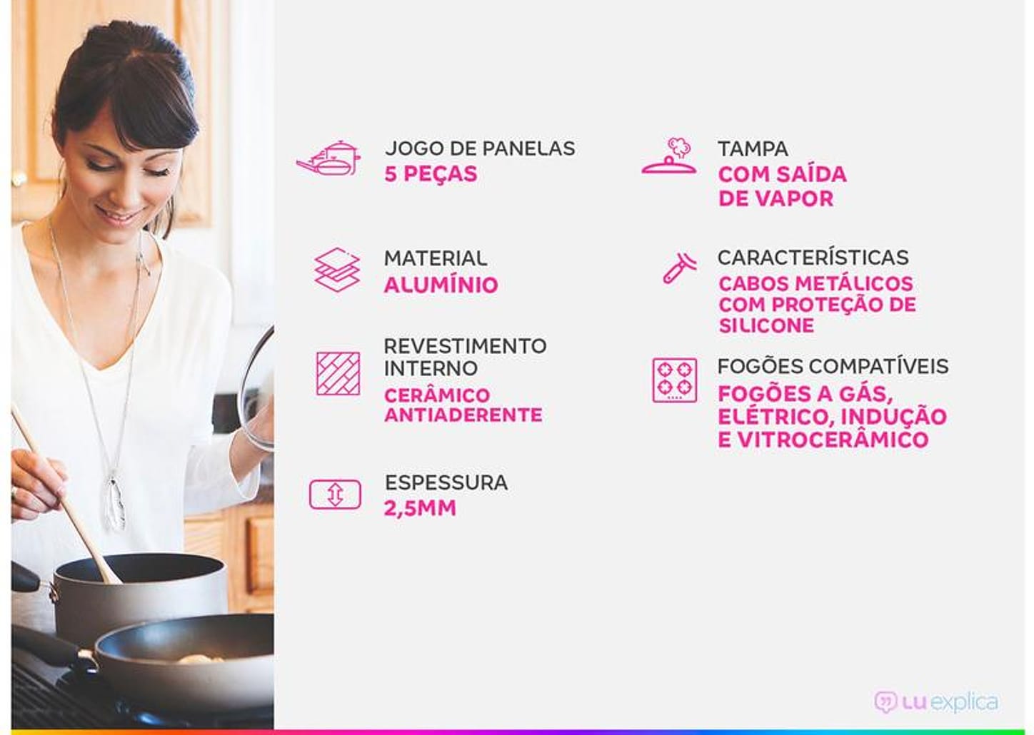 Jogo de Panelas Tramontina Antiaderente de Alumínio Azul Mediterrâneo 5 peças Tunis